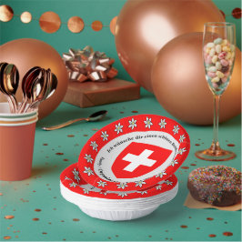 スイス国立日スイス国旗Edelweiss ペーパーボウル