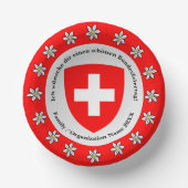 スイス国立日スイス国旗Edelweiss ペーパーボウル (正面)