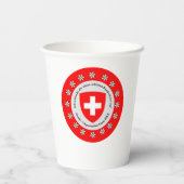 スイス国立日スイス国旗Edelweiss 紙コップ (裏面)