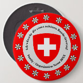 スイス国立日スイス国旗Edelweiss 缶バッジ (正面&裏面)