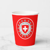 スイス国立日スイス国旗Edelweiss，赤 紙コップ (裏面)