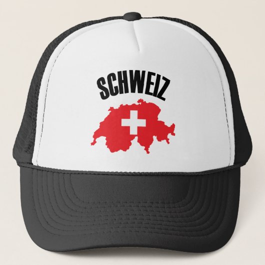 スイス地図と国旗 キャップ (正面)