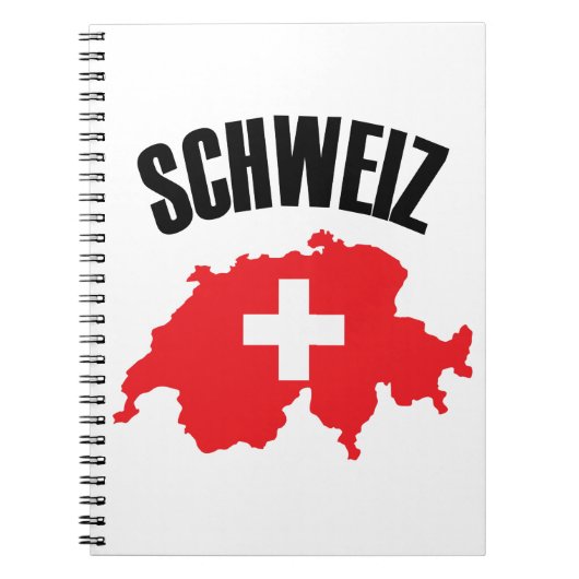 スイス地図と国旗 ノートブック (正面)