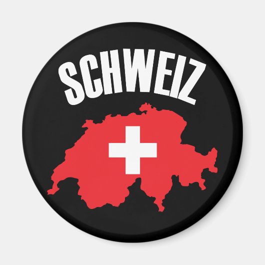 スイス地図と国旗 マグネット (正面)