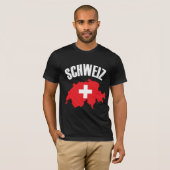 スイス地図と国旗 Tシャツ (正面フル)