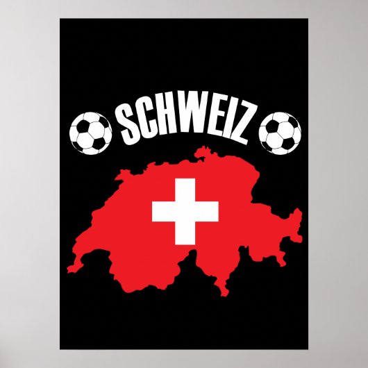 スイス地図サッカー ポスター (正面)
