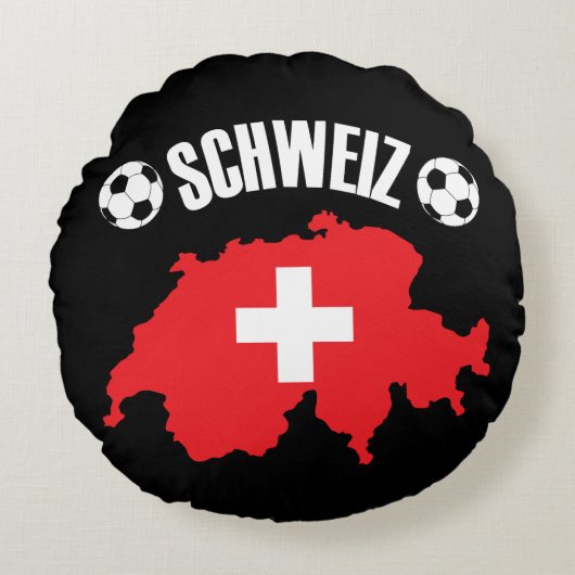 スイス地図サッカー ラウンドクッション (正面)