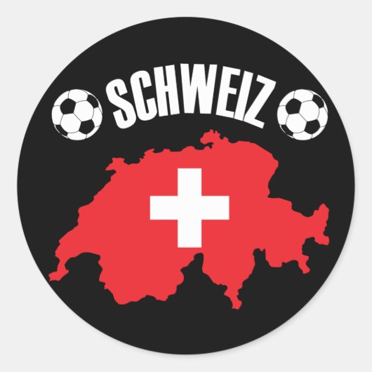 スイス地図サッカー ラウンドシール (正面)