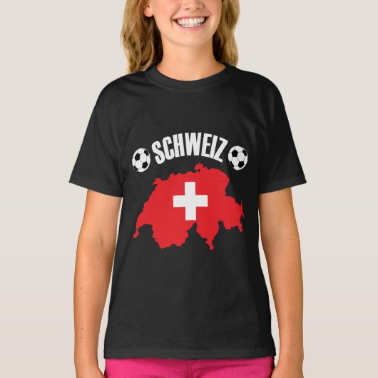 スイス地図サッカー Tシャツ (正面)