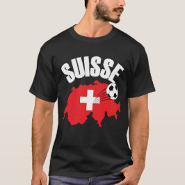 スイス地図サッカー Tシャツ