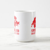 スイス地図1291年山県以来の国旗 コーヒーマグカップ (中央)