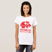 スイス地図1291年山県以来の国旗 Tシャツ (正面フル)