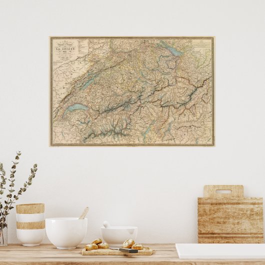 スイス地図2 ポスター (キッチン)