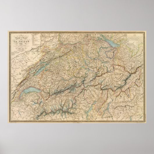 スイス地図2 ポスター (正面)