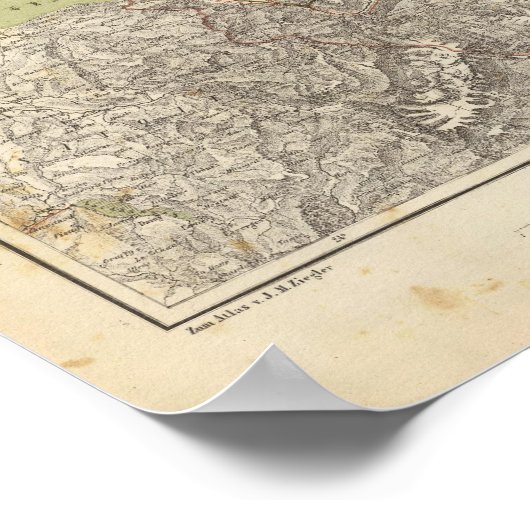 スイス地図 ポスター (角)