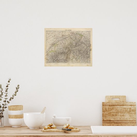 スイス地図 ポスター (キッチン)