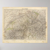 スイス地図 ポスター (正面)