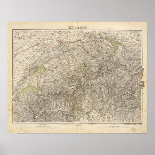 スイス地図 ポスター (正面)