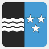 スイス地域カントン・アーガウ国旗 スクエアシール (正面)