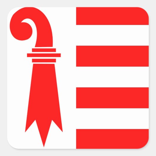 スイス地域カントン・ジュラ国旗 スクエアシール (正面)