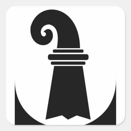 スイス地域カントン・バーゼル・シュタット国旗 スクエアシール (正面)