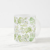 スイス山のEdelweissの花によって曇らされるマグ フロストグラスマグカップ (正面右)