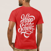 スイス愛を叫ぶ Hopp Schwiiz デザイン Tシャツ (裏面)