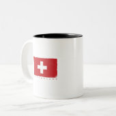 スイス愛好家のためのスイス国旗 ツートーンマグカップ (正面左)