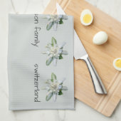 スイス文字エーデルワイスの姓 キッチンタオル (四つ折り)