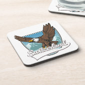 スイス旅行のロゴ コースター (左側)