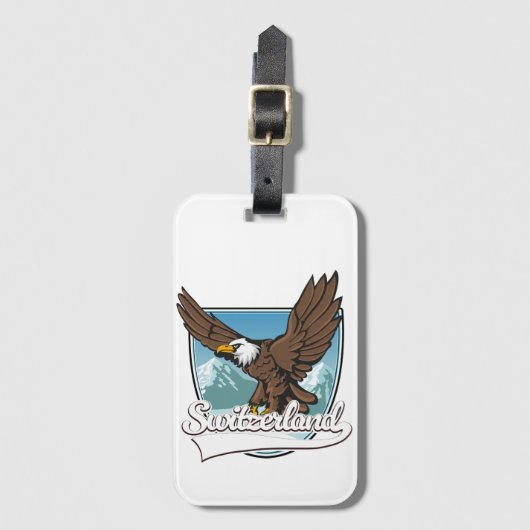 スイス旅行のロゴ ラゲッジタグ (正面縦)