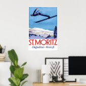 スイス旅行ポスター サンモリッツ スキー ポスター (ホームオフィス)