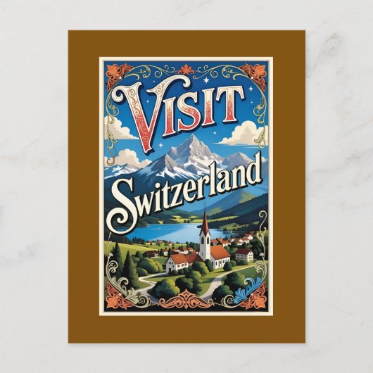 スイス旅行ポスター、 シーズンポストカード (正面)
