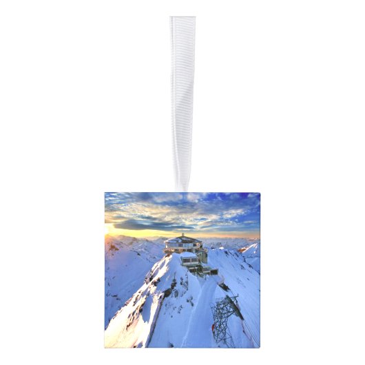 スイス旅行写真クリスマス キューブオーナメント (右)