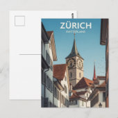 スイス旅行 チューリッヒ ポストカード (正面/裏面)