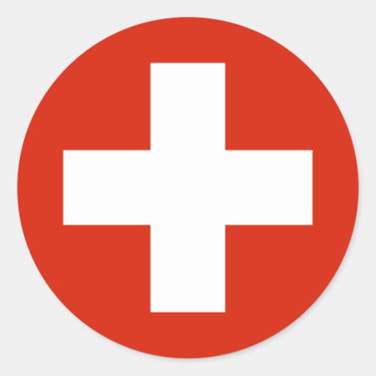 スイス旗製品 ラウンドシール (正面)