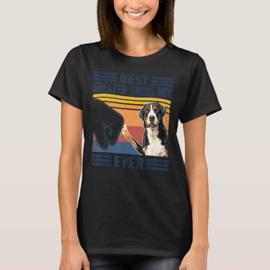 スイス最高の素晴らしの山犬の母は今まで犬の母 Tシャツ (正面)