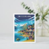 スイス有名な旅行の場所 ポストカード (スタンド正面)