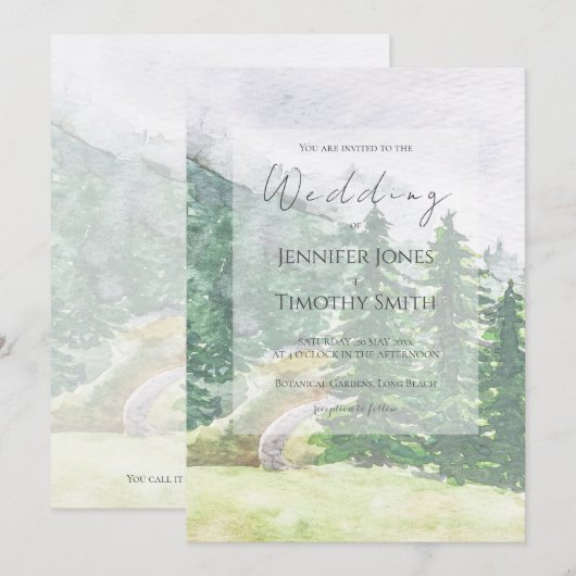 スイス松林結婚式招待状 招待状 (正面/裏面)