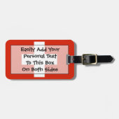 スイス簡単ID個人国旗 ラゲッジタグ (正面横)