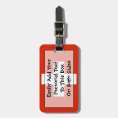 スイス簡単ID個人国旗 ラゲッジタグ (正面縦)