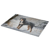 スイス素晴らしの山で雪のクリスマスを過ごす カッティングボード (角)