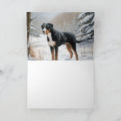 スイス素晴らしの山で雪のクリスマスを過ごす カード (内部)