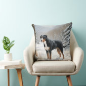 スイス素晴らしの山で雪のクリスマスを過ごす クッション (椅子)