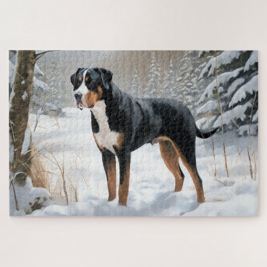 スイス素晴らしの山で雪のクリスマスを過ごす ジグソーパズル (横)