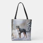 スイス素晴らしの山で雪のクリスマスを過ごす トートバッグ (裏面)