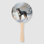 スイス素晴らしの山で雪のクリスマスを過ごす ハンドファン (裏面)