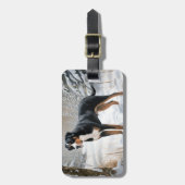 スイス素晴らしの山で雪のクリスマスを過ごす ラゲッジタグ (正面縦)