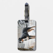 スイス素晴らしの山で雪のクリスマスを過ごす ラゲッジタグ (裏面縦)