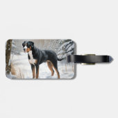 スイス素晴らしの山で雪のクリスマスを過ごす ラゲッジタグ (裏面横)